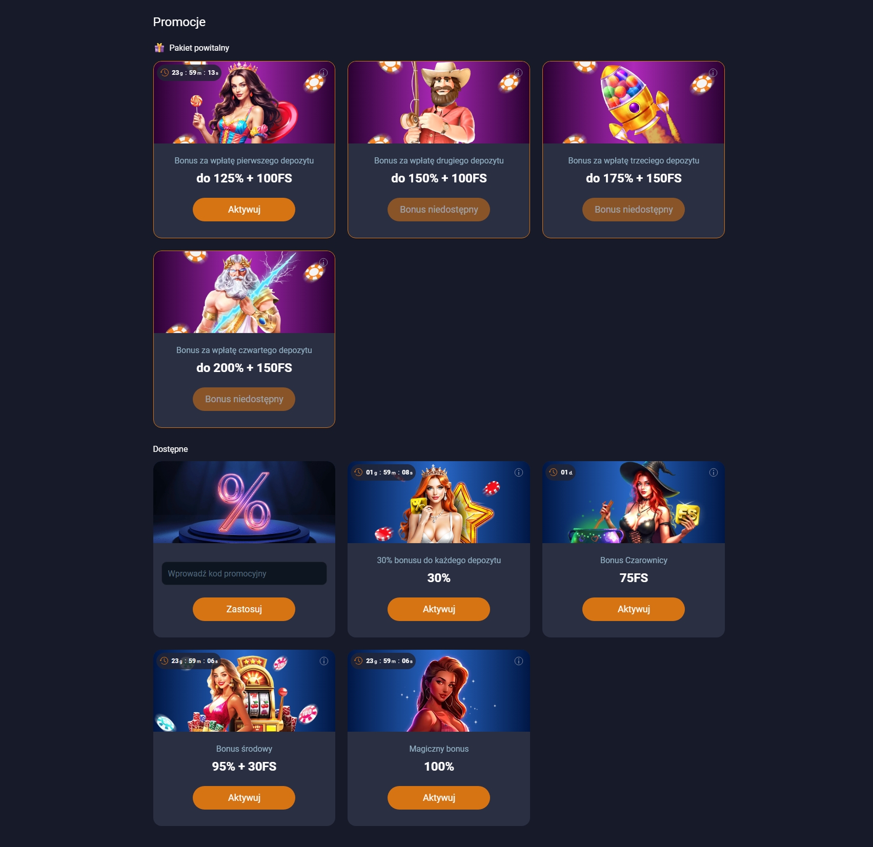 Bonusy w Vox Casino